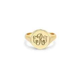 14k Engraved Monogram Signet Ring