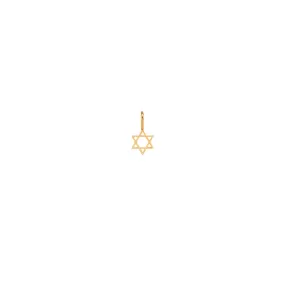 14k Single Midi Bitty Star of David Charm