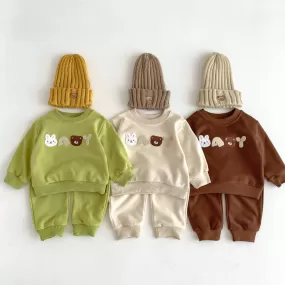 2 Pieces Set Baby Kid Girls Boys Cartoon Hoodies Sweatshirts And Solid Color Pants Wholesale 23101913