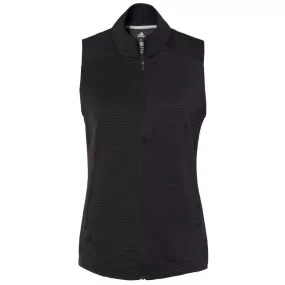 adidas Women's Black Lifestyle Textured Full Zip Vest