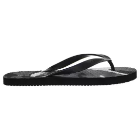 Armani Exchange Camo Womens Black Flip-Flops