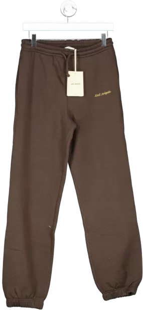 AXEL ARIGATO Deep Brown Trademark Gold Logo-print Track Pants Bnwt UK S