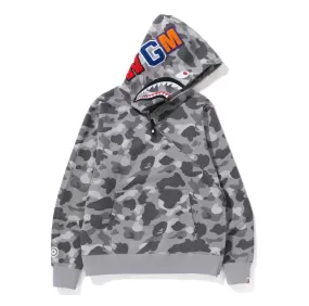 BAPE HONEYCOMB CAMO SHARK FULL ZIP HOODIE GREY