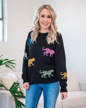 Black Cheetah Sweater