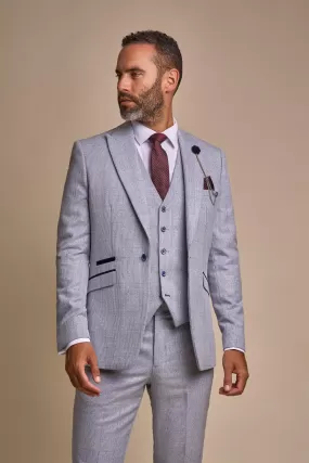 Caridi Sky Short Check Three Piece Suit