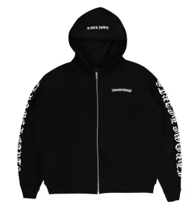 CHROME HEARTS SCROLL LOGO FU ZIP UP HOODIE BLACK