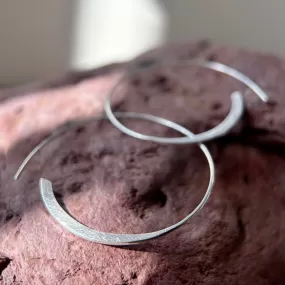 Delicate Brushed Hoop Earrings