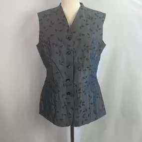 EscadaGreyLeaf Print With Pockets Vest NWT