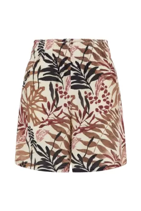 Freddy women's bermuda shorts with wide leg in patterned viscose satin S3WSLP8C FLO55 flowers