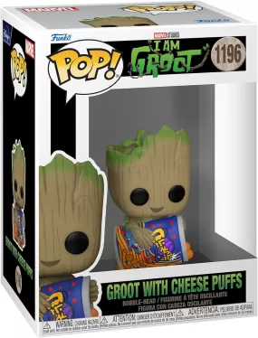 Funko Pop! Marvel: I Am Groot, Groot with Cheese Puffs