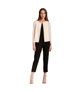 Griffai Chanel women's jacket in eco-leather with micromesh DGP4605 cream