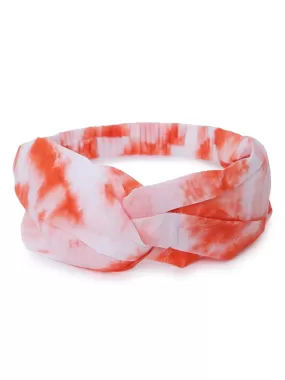 Headband Tie Dye Twist Knot - Orange