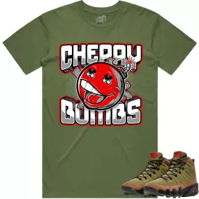 Jordan 9 Beef Broccoli 9s Shirt to Match - RED CHERRY BOMBS