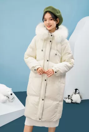 Julia Hooded Faux Fur Hooded Down Puffer Coat