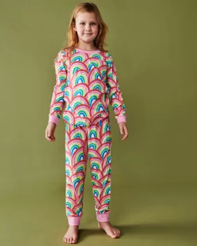 Kip & Co KIDS | Rainbow Spray Organic Cotton Long Sleeve Top & Pant Pyjama Set