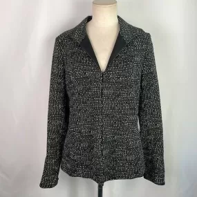 Lafayette 148NWT Black White Print Open Front Jacket