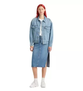 Levi's women's denim skirt with side slit A4711-0000 light blue