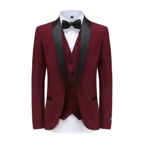 Men's Premium 3 Pc Shawl Lapel Slim Fit Tuxedo Set