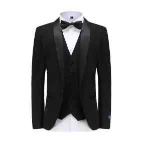 Men's Premium 3 Pc Shawl Lapel Slim Fit Tuxedo Set