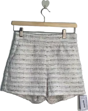 Misa Los Angeles Cream Tweed High-Waisted Shorts UK 8