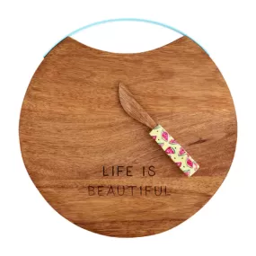 Mud Pie Life Is Beautiful Color Handle Board Set