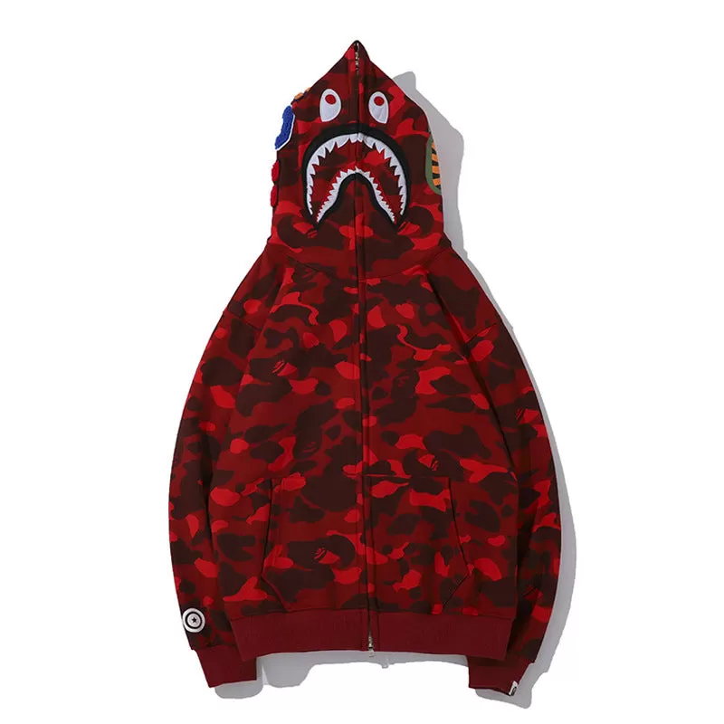 Padded Camouflage Luminous Zipper Hoodies