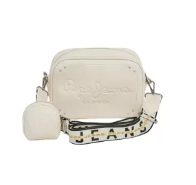 Pepe Jeans shoulder bag with engraved logo Bassi Core PL031513 803 off-white