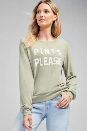 Pints Please Baggy Beach Jumper | Oil Green