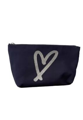 Quilted Koala - Scribble Heart Navy Clutch