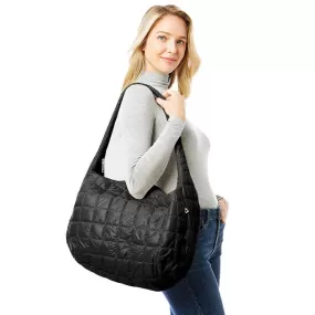 Quilted Puffer Hobo Bag