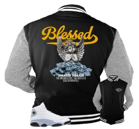 Retro 13 Blue Grey Blessed Angel Jacket