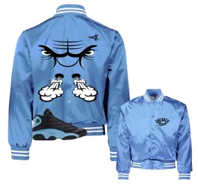 Retro 13 University Blue Raging Face Satin Jacket