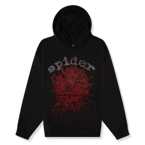 Sp5der OG Rhinestone Logo Black Hoodie