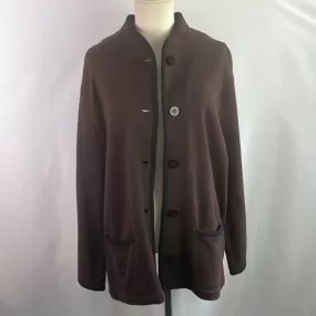 StJohnBrown Jacket w Black Trim Pockets