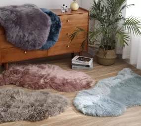 TARRAMARRA Premium Australian Sheepskin Wool Single Color Long Rugs 105cm