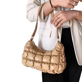 Trendy Quilted Puffer Tote Shoulder Bag