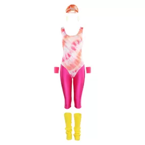 women Fitness clothing 80s Cosplay Costume Outfits Halloween Carnival Party Suit