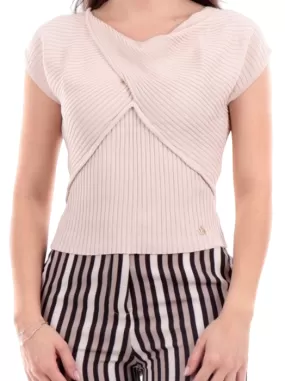 Yes Zee Top shirt crossed forward M219-IV00-0250 ecru